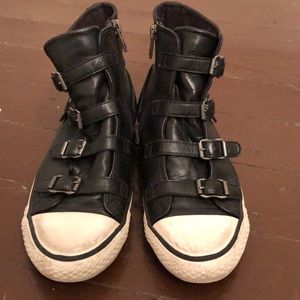 ASH Virgin Women’s High Top Sneaker Black Leather